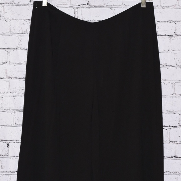 Eileen Fisher Black Silk Georgette Crepe Wide Leg Palazzo Pants Size Large NEW!! - Picture 4 of 7